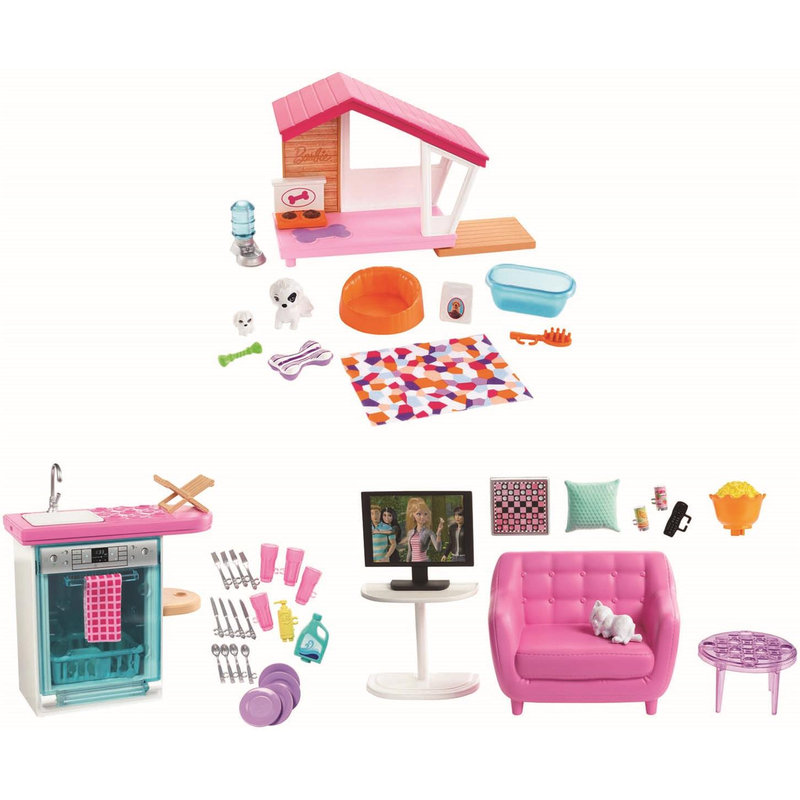 AUSWAHL: Mattel - Barbie Mbel - Hundehtte Kche Wohnzimmer Puppenmbel