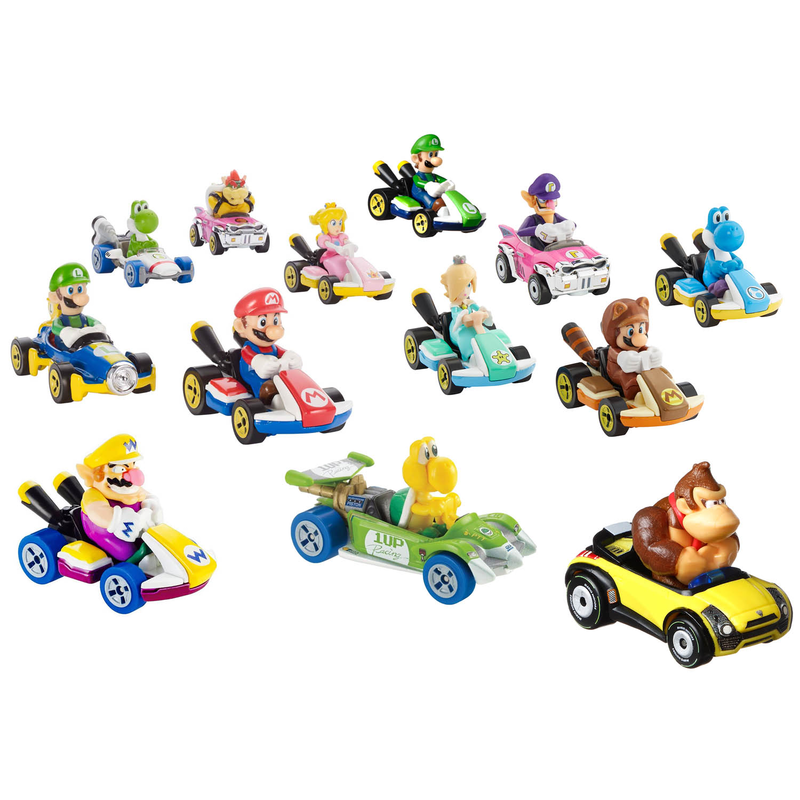 AUSWAHL: Mattel - Hot Wheels Mario Kart 1:64 - Autos Sammel-Figuren Bowser Yoshi