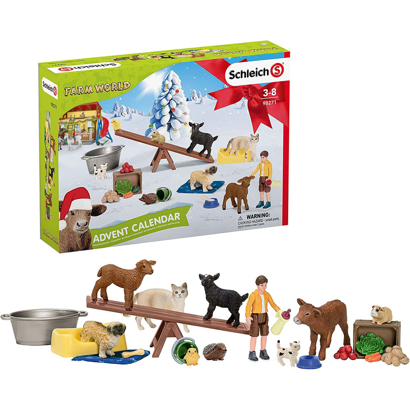 Schleich 98271 - Farm World Adventskalender 2021 - Bauernhof Tierfiguren Spielfiguren Weihnachtskalender