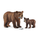 Schleich 42473 - Grizzlybär-Mutter mit Jungem - Wild Life
