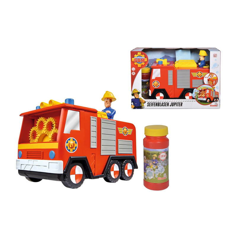 Simba - Feuerwehrmann Sam Seifenblasen Jupiter - Feuerwehrauto Spielzeugauto