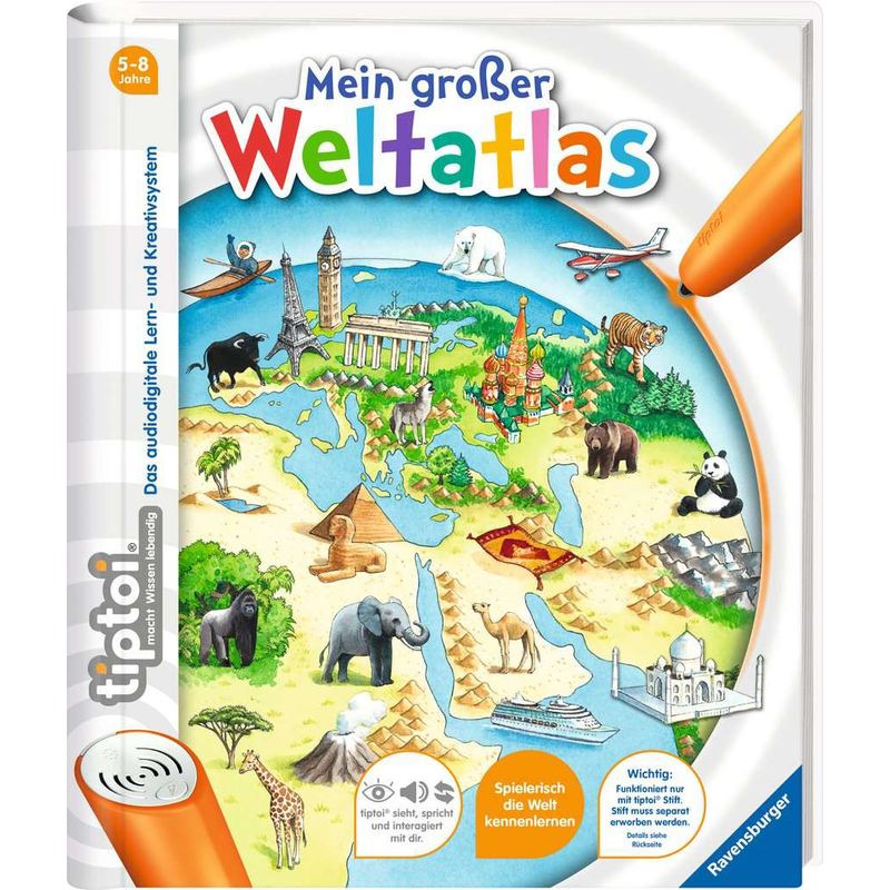 Ravensburger - tiptoi Mein großer Weltatlas - Lernbuch Länder Atlas Hörspiel