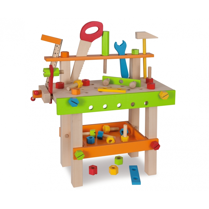 Eichhorn - Werkbank - Kinderwerkbank Werkzeug + Zubehör aus Holz Holzspielzeug