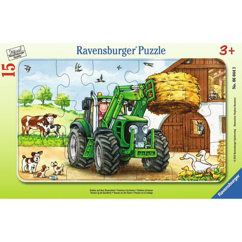 Ravensburger Puzzle: 15 Teile - Traktor auf dem Bauernhof - Kinderpuzzle Puzzel