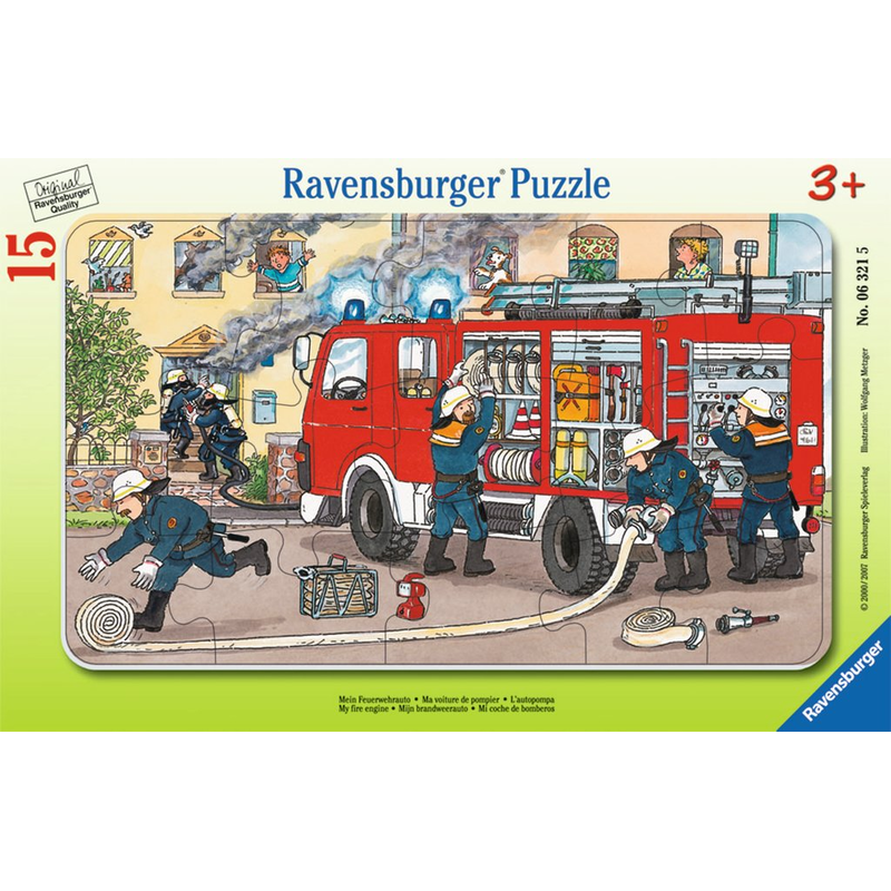 Ravensburger Puzzle: 15 Teile - Mein Feuerwehrauto - Kinderpuzzle Puzzel Feuer