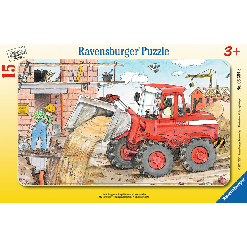 Ravensburger Puzzle: 15 Teile - Mein Bagger - Kinderpuzzle Puzzel Baustelle