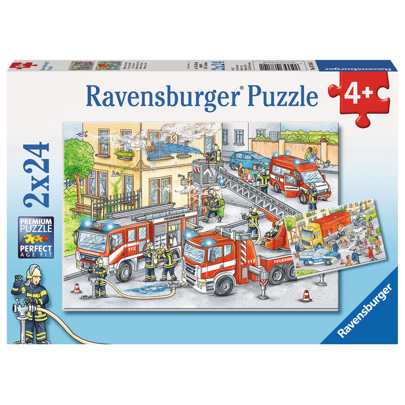 Ravensburger Puzzle: 2 x 24 Teile - Helden im Einsatz - Kinderpuzzle Puzzel