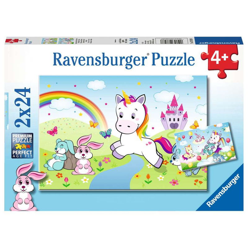 Ravensburger Puzzle: 2 x 24 Teile - Mrchenhaftes Einhorn - Kinderpuzzle Puzzel