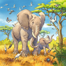 Ravensburger Puzzle: 3 x 49 Teile - Wilde Giganten - Elefanten Lwen Puzzel