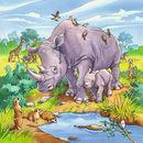 Ravensburger Puzzle: 3 x 49 Teile - Wilde Giganten - Elefanten Löwen Puzzel