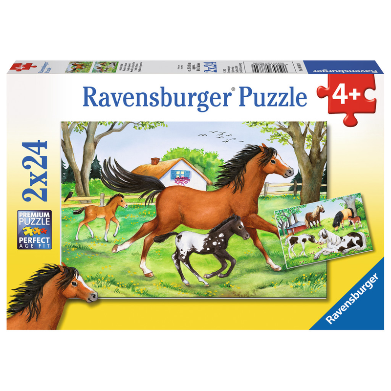 Ravensburger Puzzle: 2 x 24 Teile - Welt der Pferde - Kinderpuzzle Puzzel
