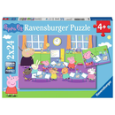 Ravensburger Puzzle: 2 x 24 Teile - Peppa Wutz in der Schule - Kinderpuzzle Pig