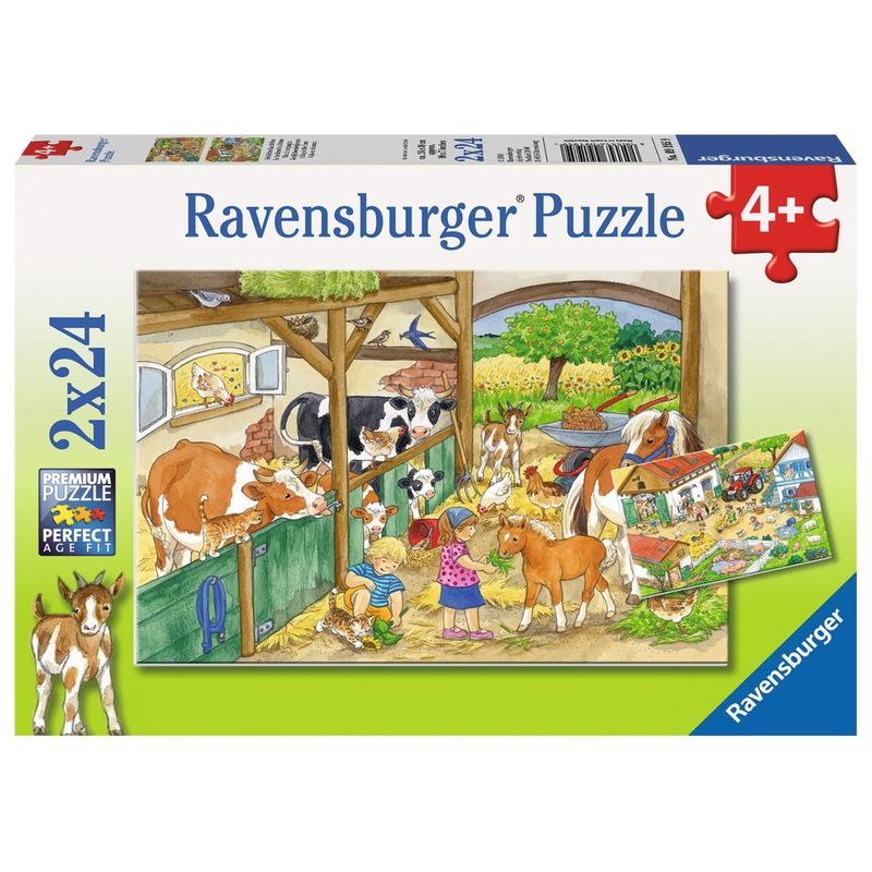 Ravensburger Puzzle: 2 x 24 Teile - Fröhliches Landleben - Kinderpuzzle Puzzel