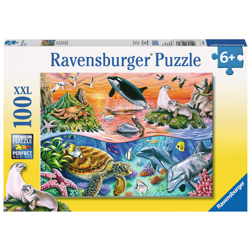 Ravensburger Puzzle: 100 Teile - Bunter Ozean - Kinderpuzzle Puzzel Fische