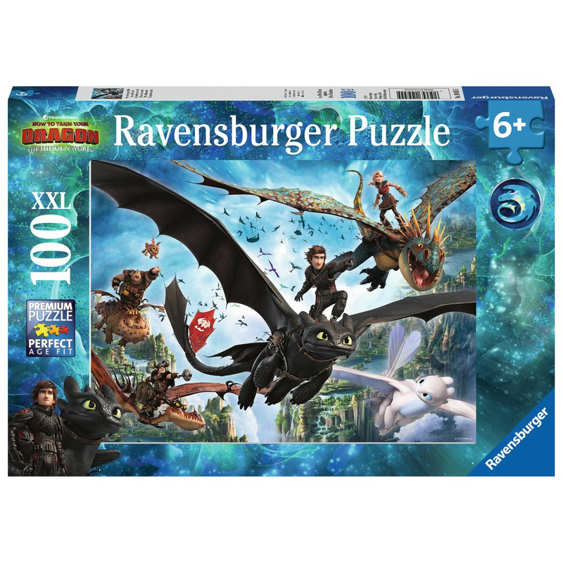 Ravensburger Puzzle: 100 Teile - Dragons: Die verborgene Welt - Kinderpuzzle