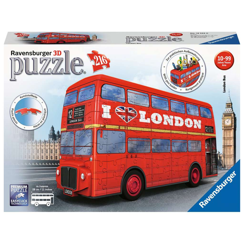 Ravensburger 3D Puzzle: 216 Teile - London Bus - Puzzel Modell Roter Bus
