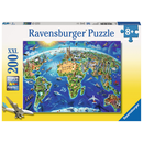 Ravensburger Puzzle: 200 Teile - Große, weite Welt - Landkarte Kinderpuzzle
