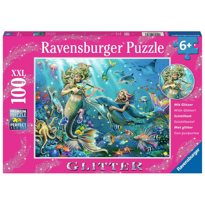 Ravensburger Puzzle: 100 Teile - Unterwasserschönheiten - Meerjungfrau Delfin