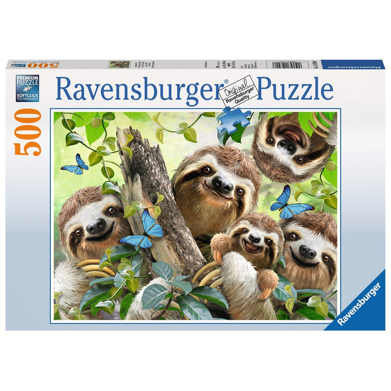 Ravensburger Puzzle: 500 Teile - Faultier Selfie - Erwachsenenpuzzle Puzzel
