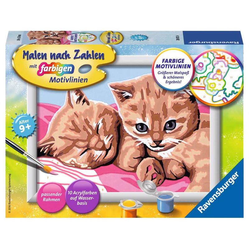 Ravensburger - Kuschelfreunde - Malen nach Zahlen Katzenbabies Katzen