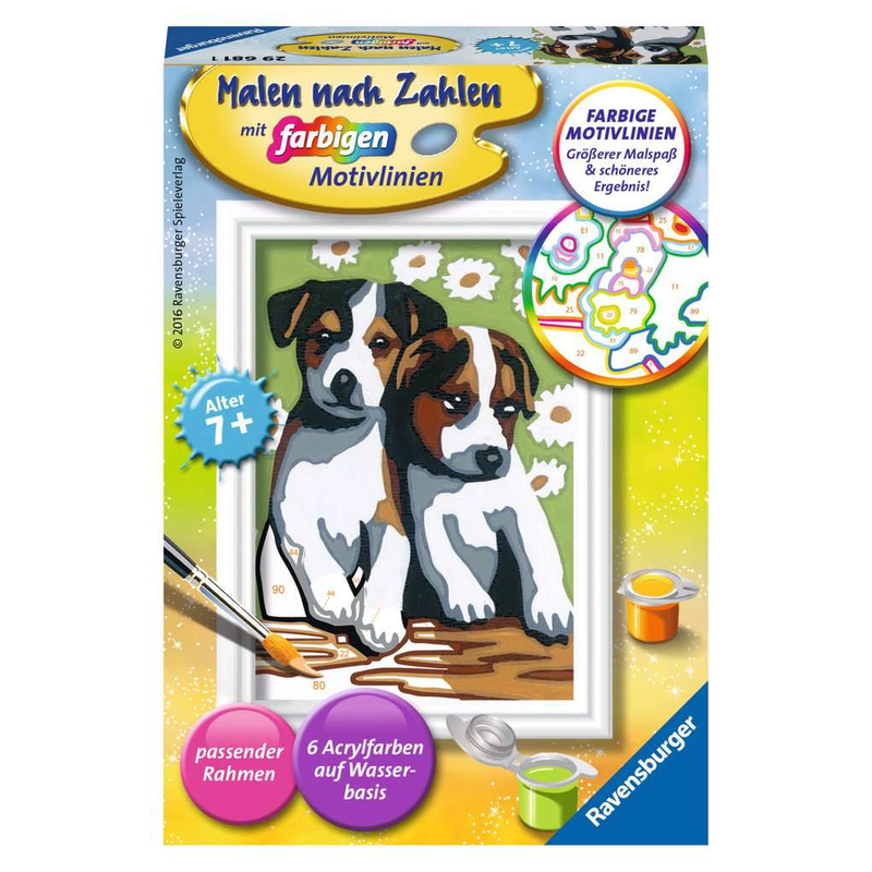 Ravensburger - Süße Welpen - Malen nach Zahlen Hunde Hundebabies