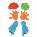 Simba - 6 Sandformen - Set Sandförmchen Sandspielzeug Gesichter Hände Füße