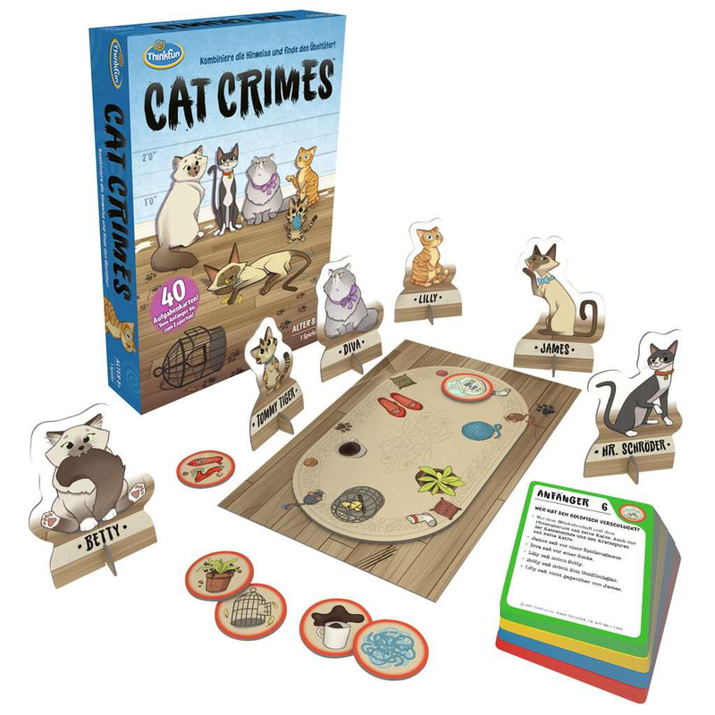 Think Fun - Cat Crimes - Logikspiel Knobelspiel Detektivspiel Kriminelle Katzen