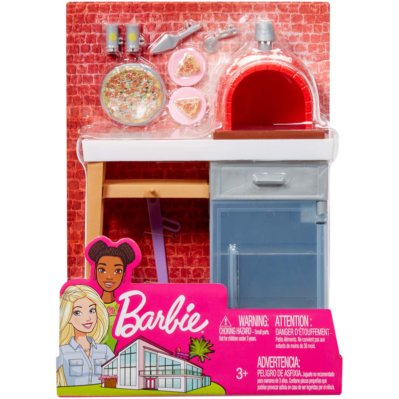 Mattel FXG39 - Barbie Mbel-Spielset Outdoor mit Steinpizzaofen