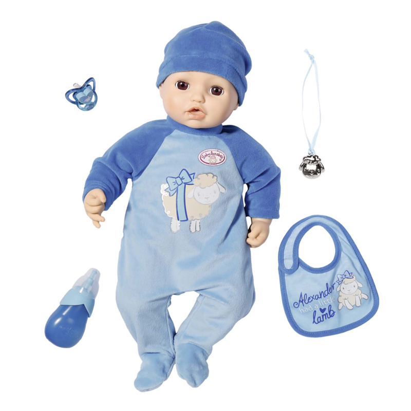 Baby Annabell Alexander 43 cm - Puppenjunge Blau Baby-Puppe mit Zubehr - Zapf