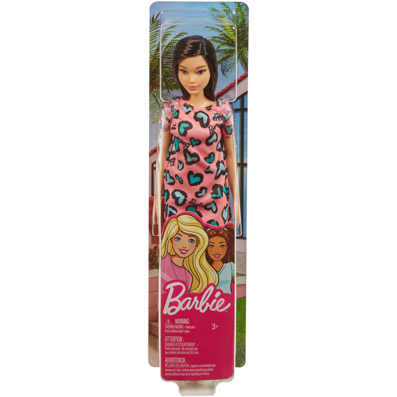 AUSWAHL: Mattel - Barbie Chic Puppe - Basicpuppe Blond Brnett Rot Edition 2019 Barbie im pinken Kleid (Brnett)