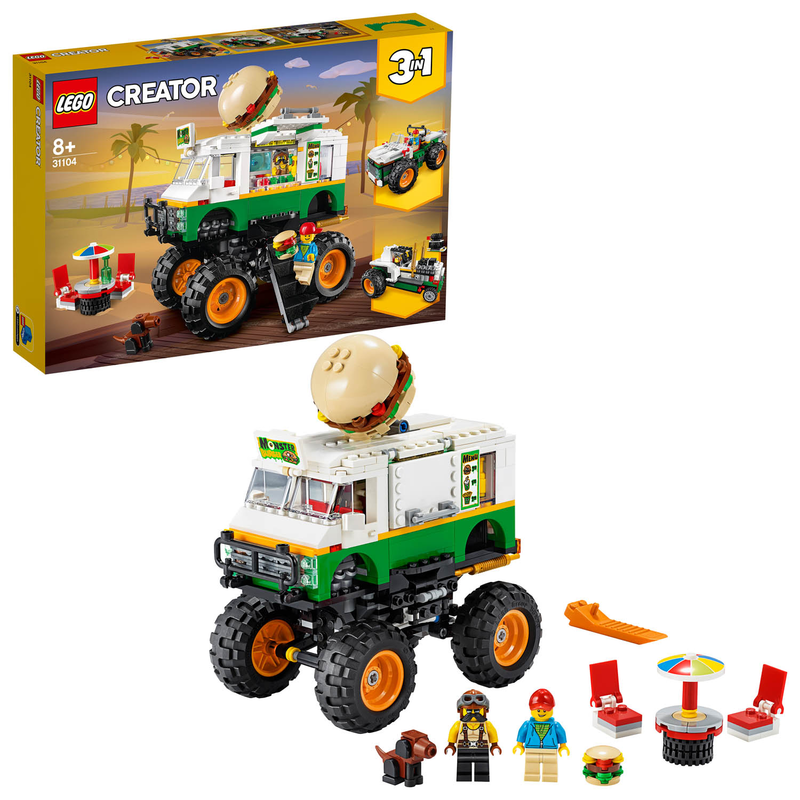 LEGO Creator 31104 - Burger-Monster-Truck - 3-in-1 Set Gelndewagen Imbisswagen