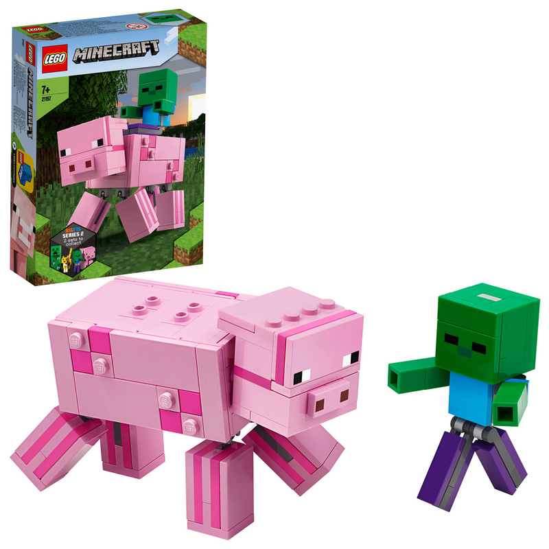 LEGO Minecraft 21157 - BigFig Schwein mit Zombiebaby - Videospiel Sammelfigur