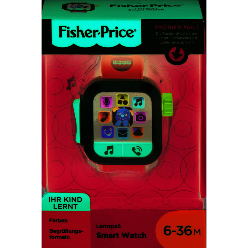 Mattel GNK88 - Fisher-Price Lernspaß Smart Watch - Telefon Handy Lernspielzeug