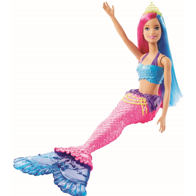 Mattel GJK08 - Barbie Dreamtopia Meerjungfrau Puppe Pinkes und blaues Haar
