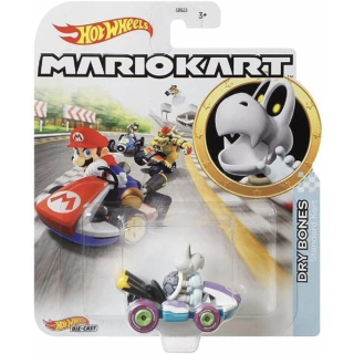 Mattel GBG25; GJH59 - Hot Wheels Mario Kart 1:64 Die-Cast - Dry Bones - Spielzeugauto Sammelfigur