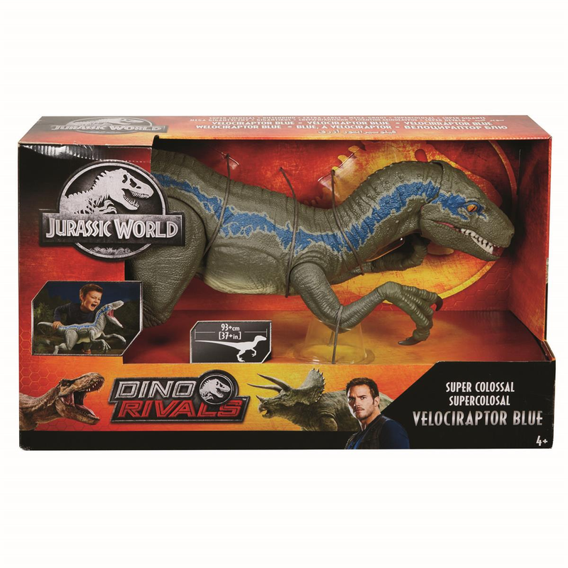Mattel GCT93 - Jurassic World Riesendino Velociraptor Blue - Dinosaurier Dino