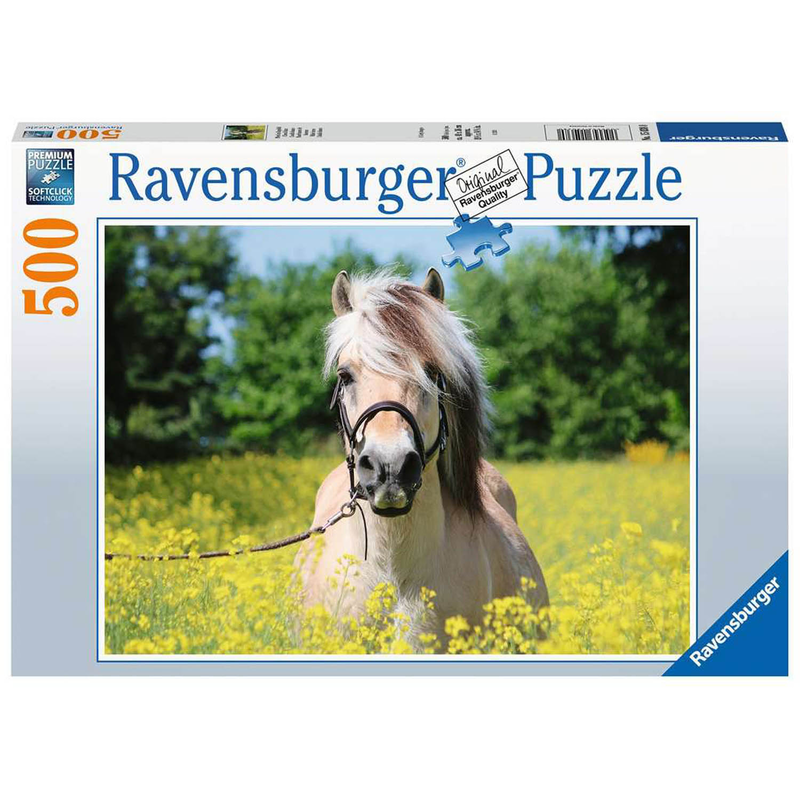 Ravensburger Puzzle: 500 Teile - Pferd im Rapsfeld - Erwachsenenpuzzle Puzzel
