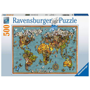 Ravensburger Puzzle: 500 Teile - Antike Schmetterling-Weltkarte Landkarte Puzzel