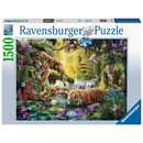 Ravensburger Puzzle: 1500 Teile - Idylle am Wasserloch - Tiger Dschungel Puzzel