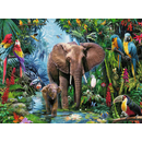 Ravensburger Puzzle: 150 Teile - Dschungel-Elefanten - Kinderpuzzle Puzzel