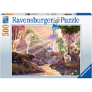 Ravensburger Puzzle 500 Teile Märchenhafte Flussidylle - Prinzessin Pferd Puzzel
