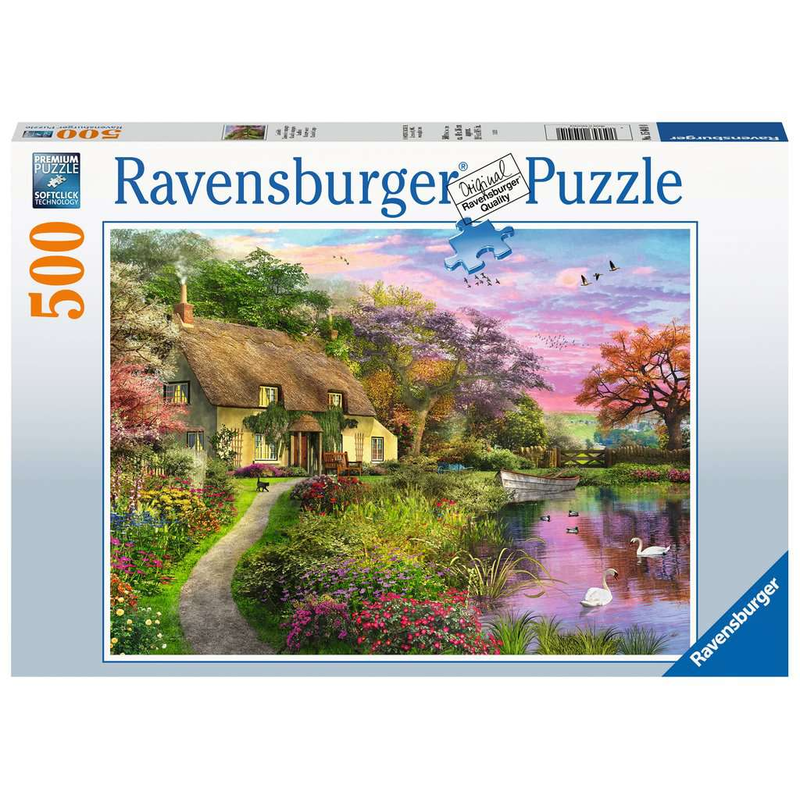 Ravensburger Puzzle: 500 Teile - Landliebe - Fantasy Landschaft Landhaus Puzzel