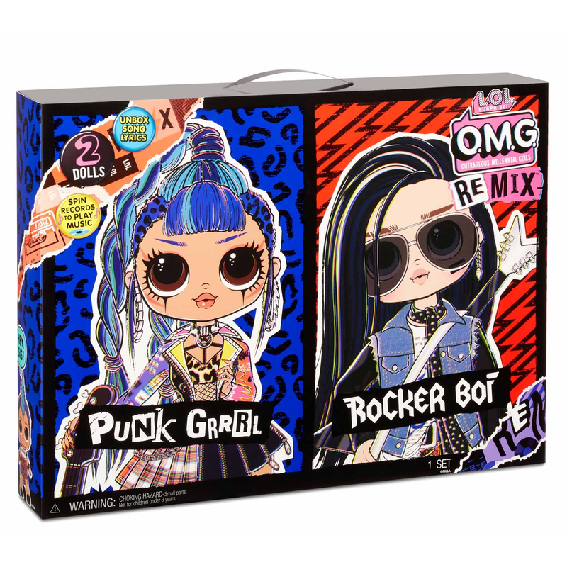 LOL Surprise OMG Remix 2er Pack - Puppe Punk Grrrl & Rocker Boi - Modepuppe Set