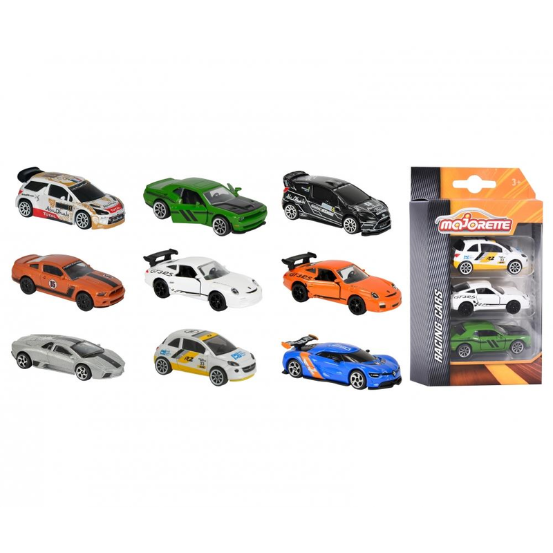 Majorette - Racing Cars 3er-Set - Spielzeugauto Sportwagen Rallye Fahrzeug
