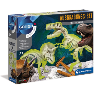 Clementoni 69408 - Ausgrabungs-Set T-Rex & Triceratops
