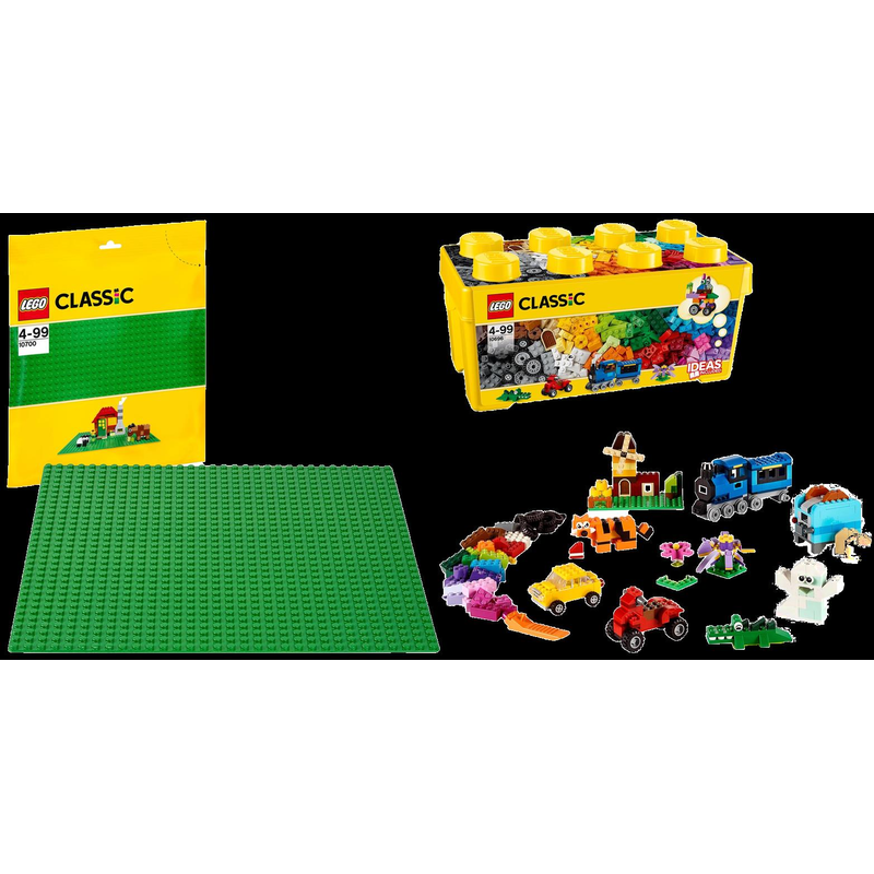 SET - LEGO Classic 10696 + LEGO 10700 - Mittelgroße Bausteinbox