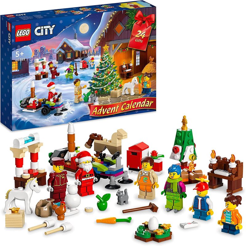 LEGO 60352 - City Adventskalender 2022 - Minifiguren Weihnachtsmann Weihnachtskalender + Spielplan