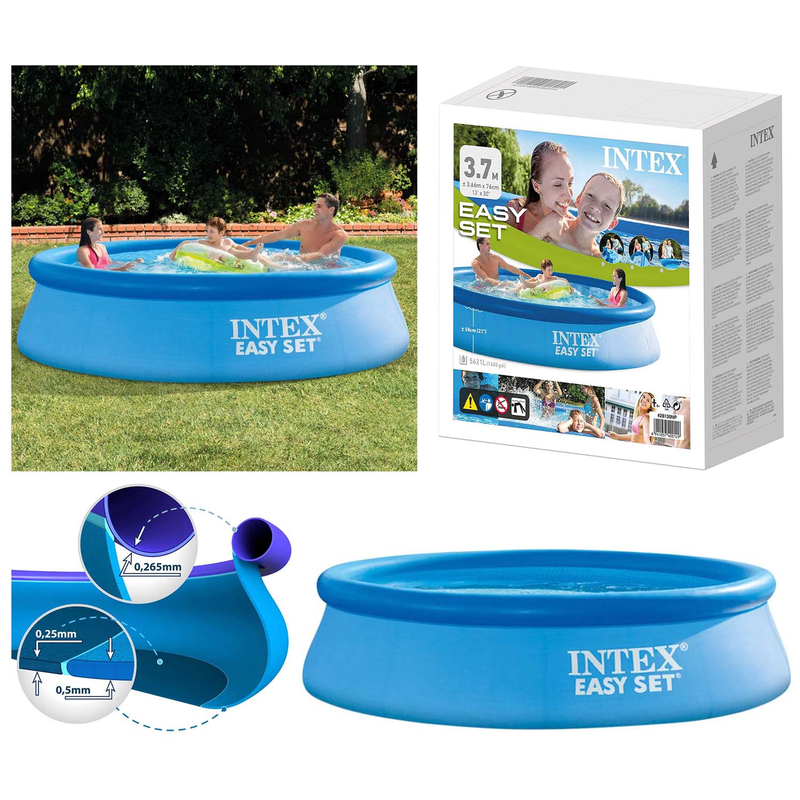 Intex 28130NP - Easy Set Pool 366 x 76 cm - Aufblasbarer Swimming Pool Planschbecken Schwimmbecken