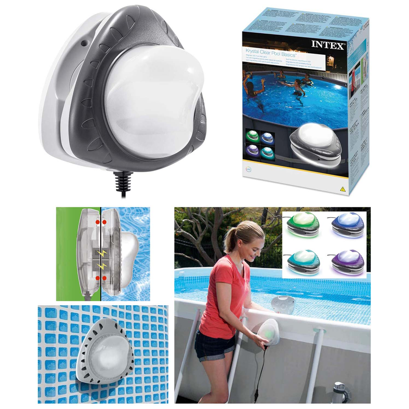 Intex 28698 - LED Poollicht mit Magnet - Poolbeleuchtung Wandleuchte Farbwechsel Poolstrahler Pool