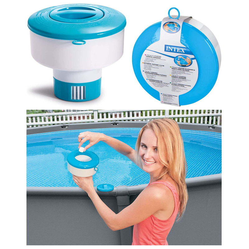 Intex 29041NP - Chlor-Dosierschwimmer 17,8 cm - XXL Chlorspender Skimmer Dispenser fr Pool